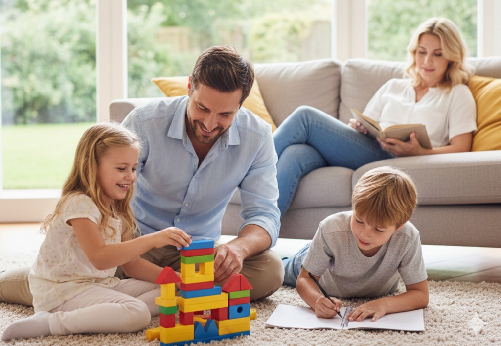 Happy family spending quality time together